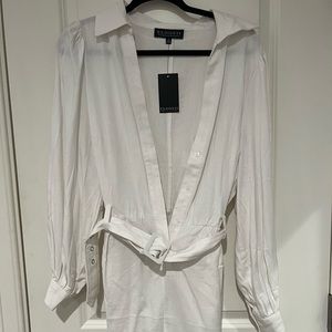 Eloquii Belted Linen Romper Size 14